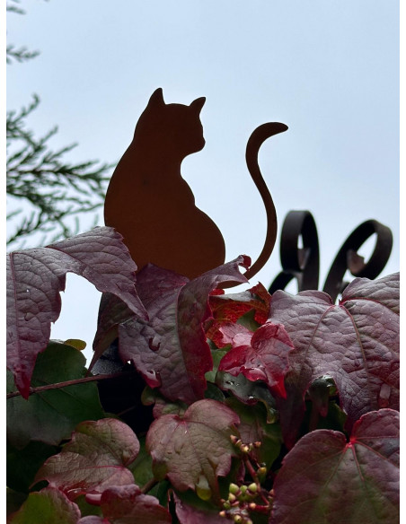 Deko Katzen und Mäuse Gartenstecker Mini Katze – Höhe 17 cm 
Katze 8 cm hoch
Gesamthöhe 17 cm

Katzen-Stecker aus braun lack