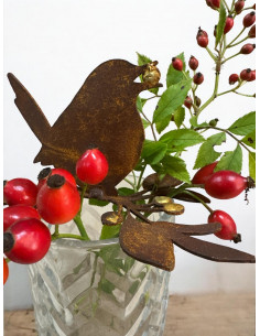 Winterdeko Vogel - Beerendieb - mit Goldenbeeren für Vasen - Höhe 7 cm 
Diese süße Beerendieb sucht sich seinen Wintervorat und 2