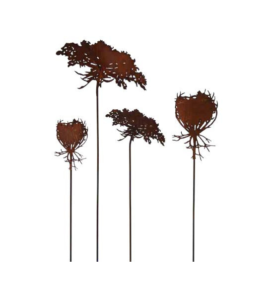 Blumenstecker Queen Anne's Lace Knospe Durchmesser 20 x 30 cm cm - Wilde Möhre Gartenstecker 