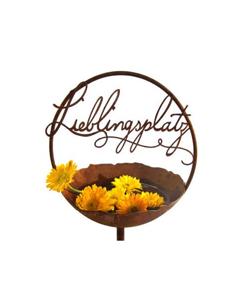 Vogelbad -  Lieblingsplatz -  in Ring Ø 30 cm Schale mit Hülse