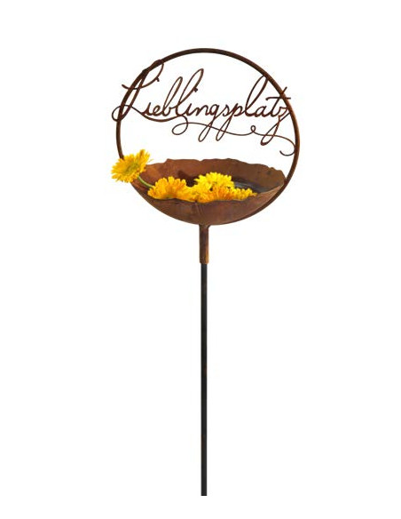 Vogelbad -  Lieblingsplatz -  in Ring Ø 30 cm Schale mit Hülse