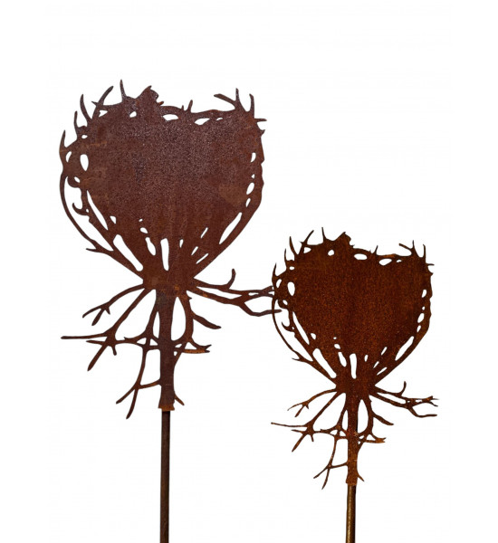 Blumenstecker Queen Anne's Lace Knospe Durchmesser 20 x 30 cm cm - Wilde Möhre Gartenstecker 