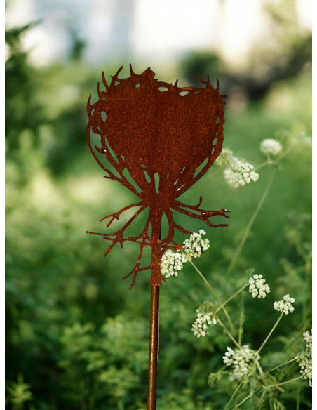 Blumenstecker Queen Anne's Lace Knospe Durchmesser 20 x 30 cm cm - Wilde Möhre Gartenstecker 