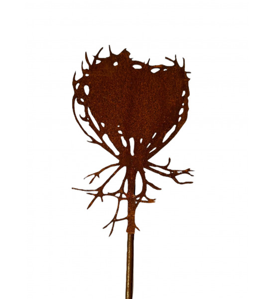 Blumenstecker Queen Anne's Lace Knospe groß - 30 x 20 cm - Wilde Möhre Gartenstecker 120 cm hoch 
Stecker 120 cm
Knospe 30 x 2