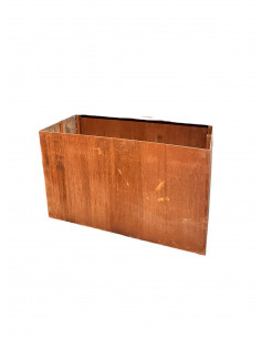 Hochbeet Metall Metall Hochbeet 100 cm Breit - Höhe 60 - Tiefe 40 cm - 3mm starker Pflanztopf mit Boden und 2+2 Halterungen für