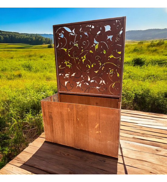 Sichtschutzwände und Paravents Sichtschutzzaun - Florenz - Höhe 100 cm - Breite 100 cm - Metall Wand Barock Florenz aus Edelrost