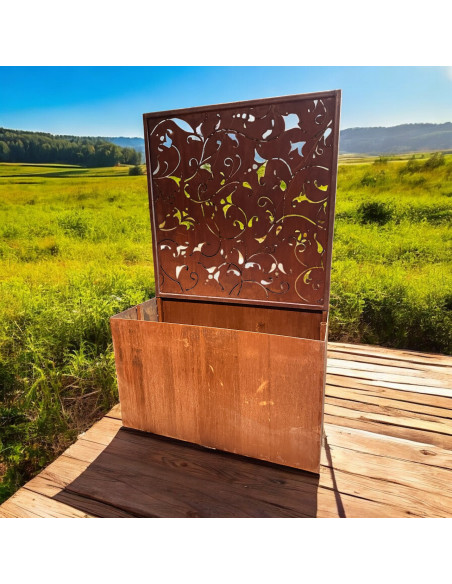 Sichtschutzwände und Paravents Sichtschutzzaun - Florenz - Höhe 100 cm - Breite 100 cm - Metall Wand Barock Florenz aus Edelrost