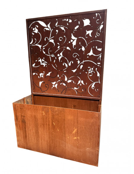 Sichtschutzwände und Paravents Sichtschutzzaun - Florenz - Höhe 100 cm - Breite 100 cm - Metall Wand Barock Florenz aus Edelrost