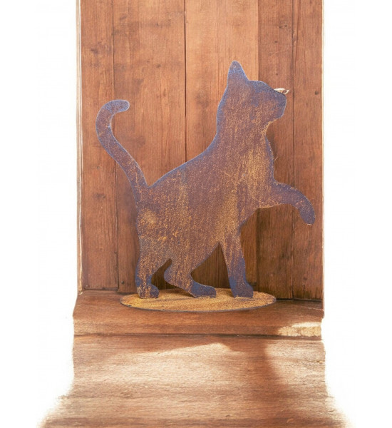 Deko Katzen und Mäuse Deko Katze mit erhobener Pfote - auf Platte - Höhe 39 cm 
Gib mir Futter, streichel mich! Hunde haben Her