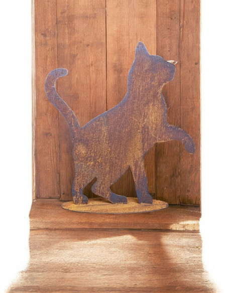 Deko Katzen und Mäuse Deko Katze mit erhobener Pfote - auf Platte - Höhe 39 cm 
Gib mir Futter, streichel mich! Hunde haben Her