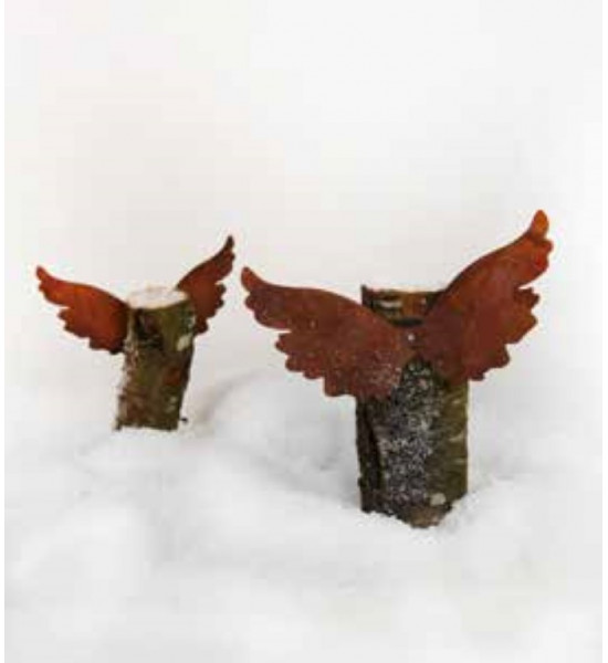 Mit Engelsflügel basteln und Holzengel selber machen Engelsflügel B1 kurz nach Oben mit Loch zum Einarbeiten - Höhe 12 cm - klei