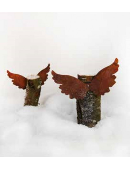 Mit Engelsflügel basteln und Holzengel selber machen Engelsflügel  B2 kurz nach Oben mit Loch zum Einarbeiten - Höhe 14 cm - gro