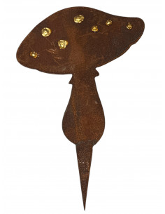 Pilz - schräge Kappe mit Goldpunkten - Höhe 25 cm