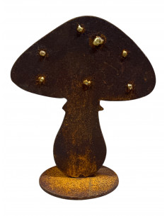 Start Pilz mit Goldpunkten - Klein - auf Platte - Höhe 15 cm