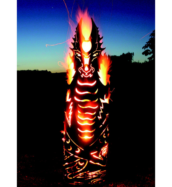Motiv Feuerkörbe Feuerstelle Feuerdrache - Höhe 123 cm Rost-Metall Feuerstelle "Feuerdrache" klein
Dieser Feuerdrache ist durch