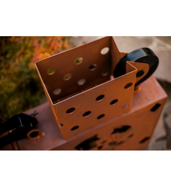 Motiv Feuerkörbe Feuerkorb Feuerzeug, mit Totenkopf- Motiv - Zippo Rost - Höhe 85 cm Rost - Höhe 85 cm - Breite 60 cm - Tiefe 18