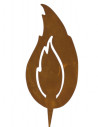 Metall Rost - Flamme - groß - Höhe 30 cm