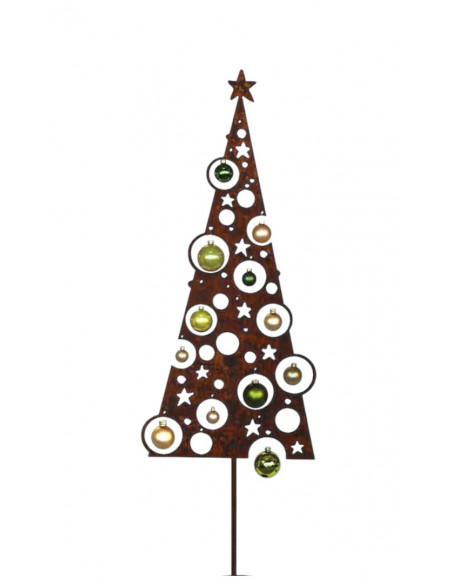 Weihnachtsdeko Aussen moderner Weihnachtsbaum Metall mit Löchern für Christbaumkugeln - Höhe 145 cm Moderner Christbaum mit Löch