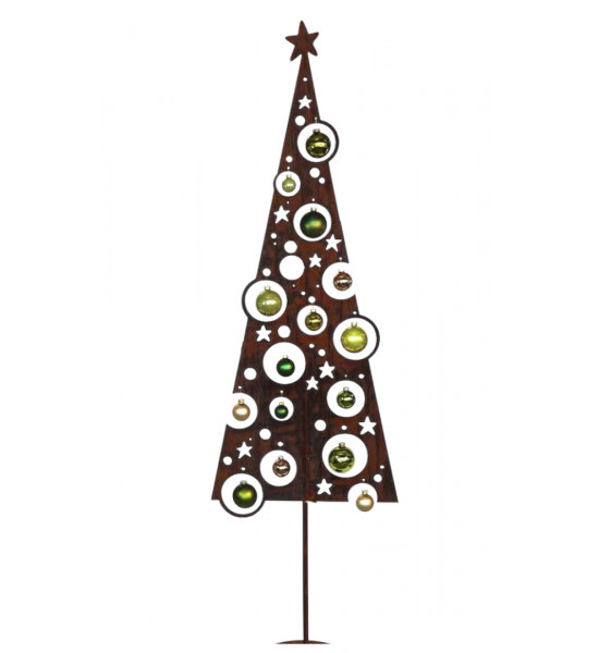 Weihnachtsbaum Metall und Edelrost moderner Weihnachtsbaum Metall mit Löchern für Christbaumkugeln - groß - Höhe 170 cm Die größ