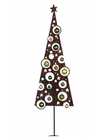 Weihnachtsbaum Metall und Edelrost moderner Weihnachtsbaum Metall mit Löchern für Christbaumkugeln - groß - Höhe 170 cm Die größ