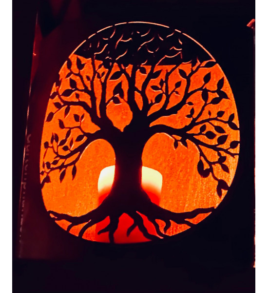 Windlichter & Laternen Baum des Lebens - Windlicht auf Füsschen - Höhe 41 cm 
Mandelförmiges Windlicht auf Füßschen
Breite 35 