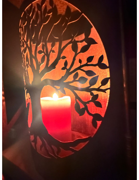 Windlichter & Laternen Baum des Lebens - Windlicht auf Füsschen - Höhe 41 cm 
Mandelförmiges Windlicht auf Füßschen
Breite 35 