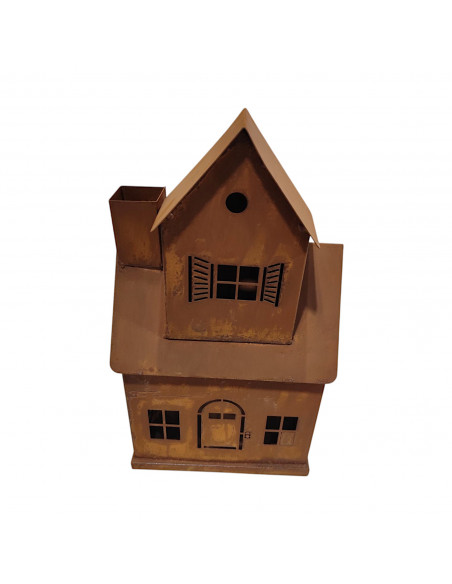 Halloween Deko für den Garten aus Metall Hexenhaus Edelrost - 31 cm hoch 
Höhe 31 cm
Breite 20 x 20 cm
auf der Rückseite ist 