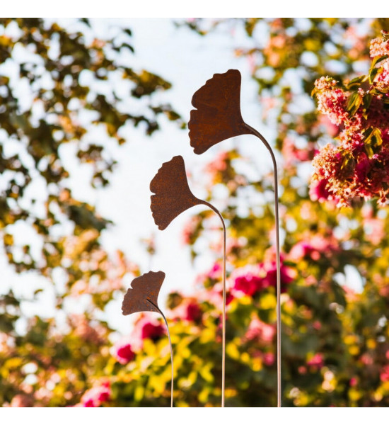 Ginkgo Lebensbaum Gingkoblatt Gartenstecker 80 cm hoch - Mittel 