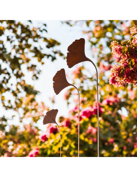 Ginkgo Lebensbaum Gingkoblatt Gartenstecker 80 cm hoch - Mittel 