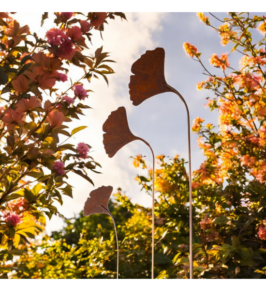 Ginkgo Lebensbaum Gingkoblatt Gartenstecker 80 cm hoch - Mittel 