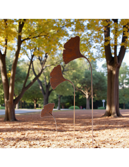 Ginkgo Lebensbaum Gingkoblatt Gartenstecker 80 cm hoch - Mittel 
