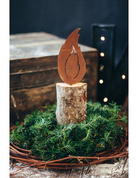 rostige Flammen 8er Set Rost Flamme 10 cm 