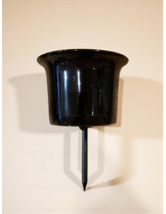 Weihnachtsdeko Kerzenhalter mit Dorn - Glas Teelichthalter schwarz - Joy - Höhe 4,5 cm Schöner Kerzenhalter aus Glas mit einem D