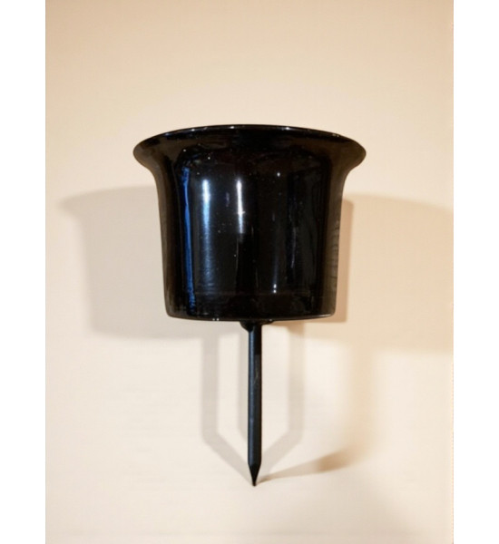 Weihnachtsdeko Kerzenhalter mit Dorn - Glas Teelichthalter schwarz - Joy - Höhe 4,5 cm Schöner Kerzenhalter aus Glas mit einem D