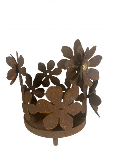 Gartenstecker Windlichthalter Blumen mit Goldpunkt - Ø 13 cm 
Höhe 17 cm
Ø 13 cm
Bitte bestelle einen passenden Stab als Zube