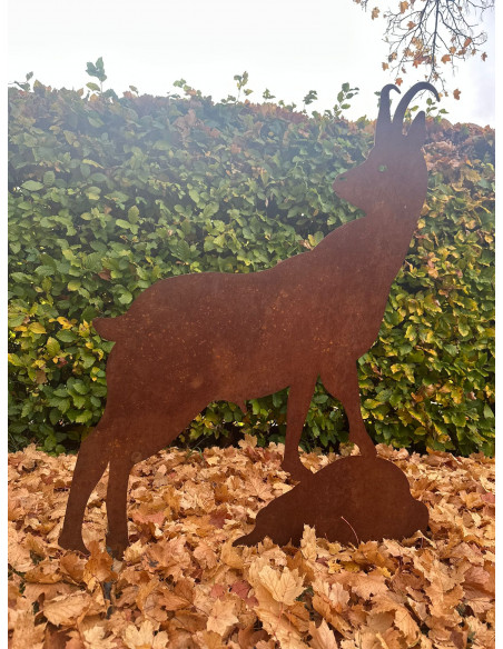 Steinbock + Murmeltier Deko  Gemse XXL 120 cm hoch rostige Gams 
unsere Metall Gemse in XXL Format beinahe lebensgroß ist ein B Steinbock + Murmeltier Deko  Gemse XXL 120 cm hoch rostige Gams 
unsere Metall Gemse in XXL Format beinahe lebensgroß ist ein B