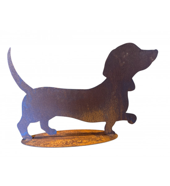 Deko Dackel Ludwig mit Edelrost Patina - groß...