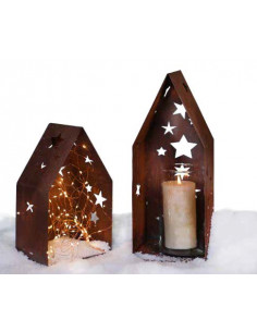 Deko Sternenhaus Windlicht - niedrig - Höhe 30cm 
Höhe 30 cm
Breite 17 cm 2
