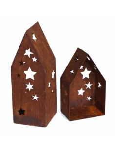 Deko Sternenhaus Windlicht - hoch - Höhe 42 cm