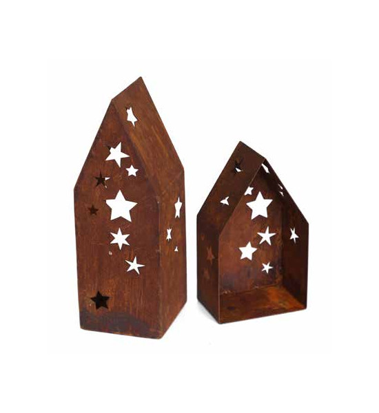 Deko Sternenhaus Windlicht - hoch - Höhe 42 cm