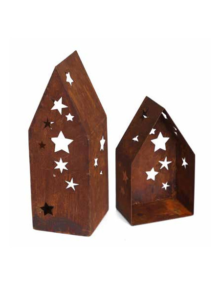 Deko Sternenhaus Windlicht - hoch - Höhe 42 cm