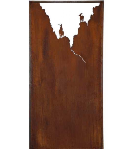 Sichtschutz 2m hoch - 200 cm Sichtschutzzaun Elemente Sichtschutzwand Paravent mit 2 Steinböcken - Höhe 200cm