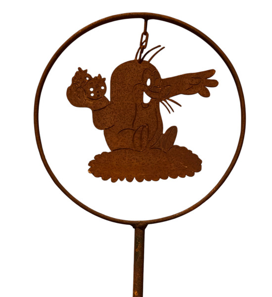 Gartenstecker Maulwurflein - Mit Kettchen - Ø 22 cm 
Ø 22 cm
Höhe 160 cm