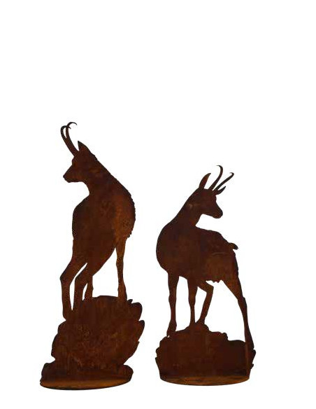 Start Gamsbock auf Stein - auf Platte - Höhe 130 cm 