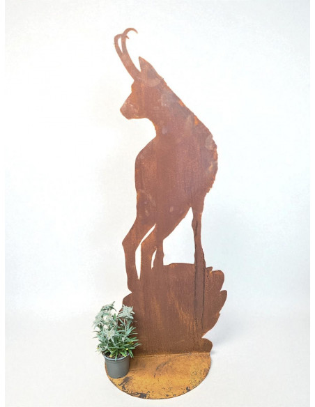 Start Gamsbock auf Stein - auf Platte - Höhe 130 cm 