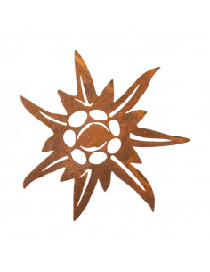 Deko Edelweiss mit Dorn hinten - Ø 16 cm 
Ø 16 cm
Tiefe 2,7 cm