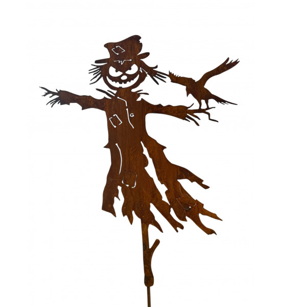 Herbstdeko Gartenstecker Vogelscheuche 70 cm + Stab Gesamthöhe 160 cm 
Höhe Vogelscheuche 70 cm
mit langem Stab 
Gesamthöhe c