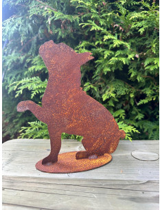 Deko Hunde Metallfigur französische Bulldogge - 20 cm hoch - kleine Edelrost Hundefigur 
Höhe 20 cm
Breite 19 cm
 2