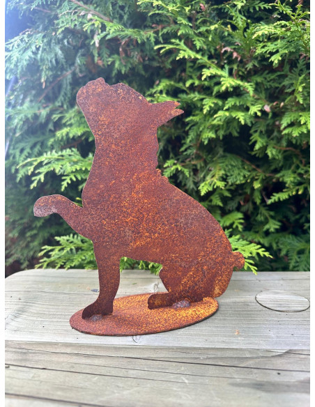 Deko Hunde Metallfigur französische Bulldogge - 20 cm hoch - kleine Edelrost Hundefigur 
Höhe 20 cm
Breite 19 cm
