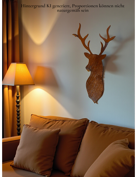Hirsche, Wildtiere und Waldbewohner Wandbild Hirschkopf zum Hängen und Einarbeiten - Höhe 46.6 cm 
Höhe 46,6 cm
Breite 24,8 cm